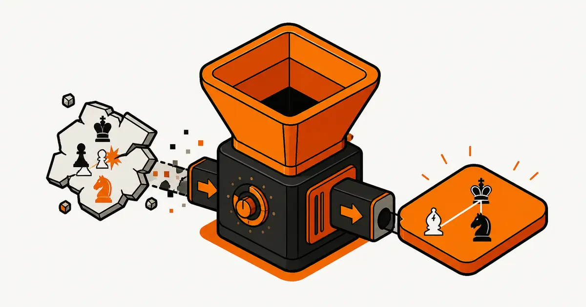 Pseudo-isometric tactical weakness filter turning a chess blunder into a focused puzzle target
