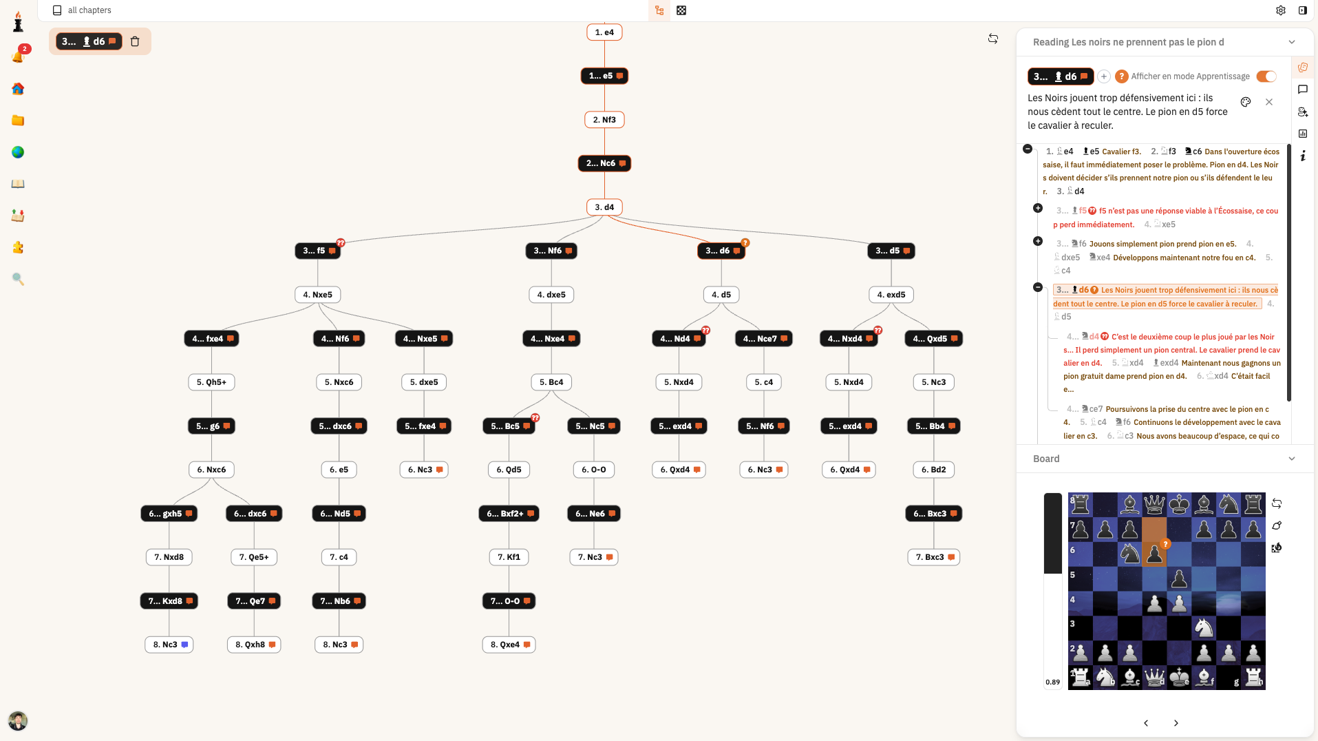 Online PGN editor with move tree visualization on ChessFlare